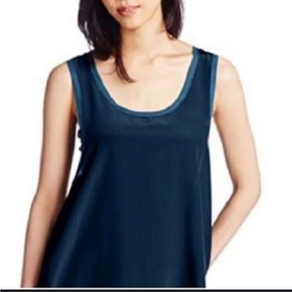 NWT- CHASER Silk Basics Deep Armhole Tank in Sailor Blue - Picture 1 of 8
